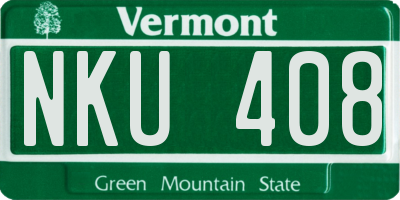 VT license plate NKU408