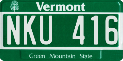 VT license plate NKU416