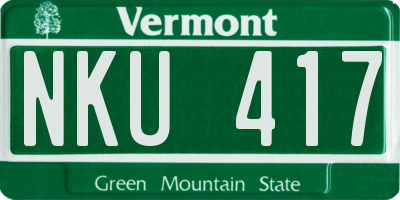 VT license plate NKU417