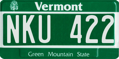 VT license plate NKU422
