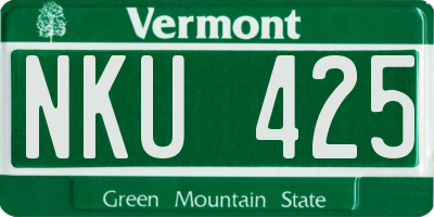 VT license plate NKU425