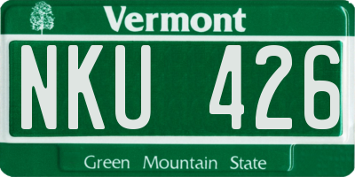 VT license plate NKU426