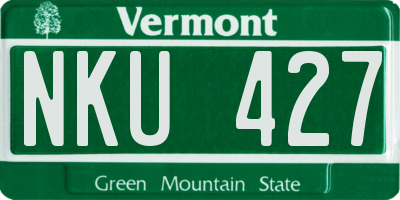 VT license plate NKU427