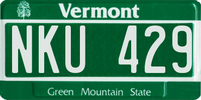 VT license plate NKU429