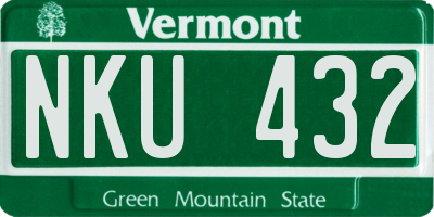 VT license plate NKU432
