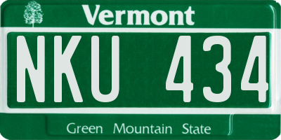 VT license plate NKU434