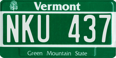 VT license plate NKU437