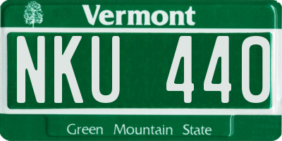 VT license plate NKU440