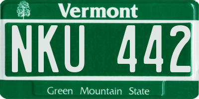 VT license plate NKU442
