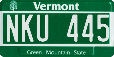 VT license plate NKU445
