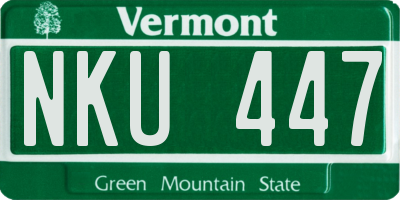 VT license plate NKU447