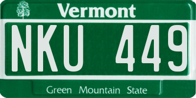 VT license plate NKU449