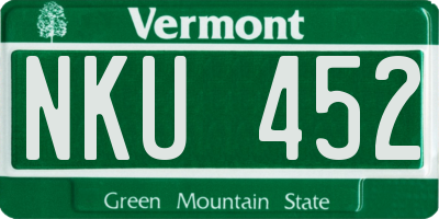 VT license plate NKU452