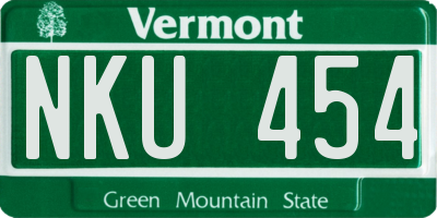 VT license plate NKU454