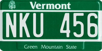 VT license plate NKU456