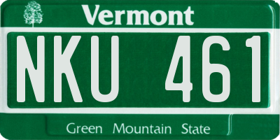 VT license plate NKU461