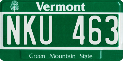 VT license plate NKU463