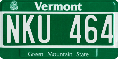 VT license plate NKU464