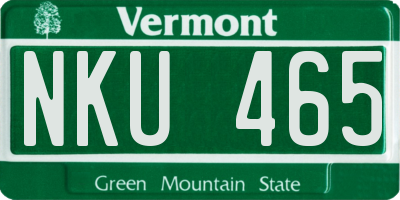 VT license plate NKU465