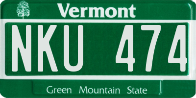 VT license plate NKU474