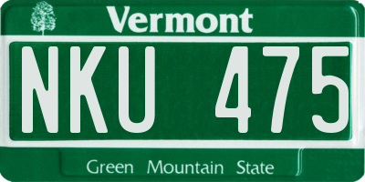 VT license plate NKU475