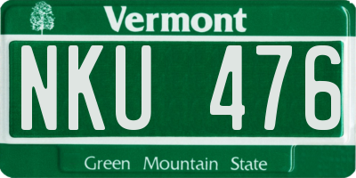 VT license plate NKU476