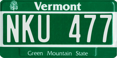 VT license plate NKU477