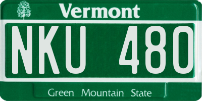 VT license plate NKU480