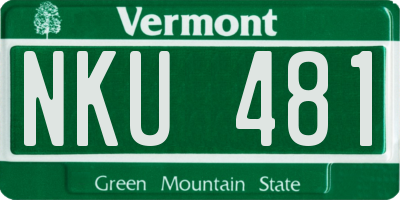 VT license plate NKU481