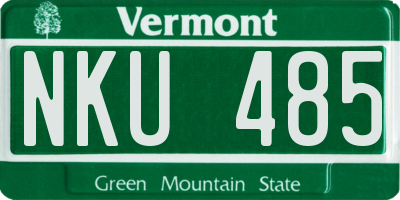 VT license plate NKU485