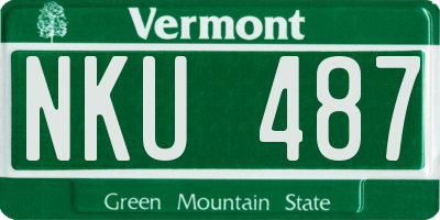 VT license plate NKU487