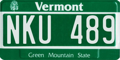 VT license plate NKU489