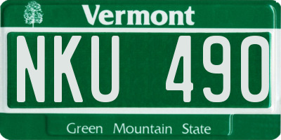 VT license plate NKU490
