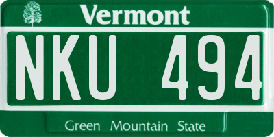 VT license plate NKU494