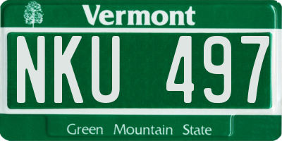 VT license plate NKU497