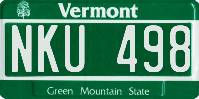 VT license plate NKU498