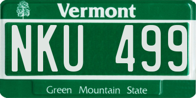VT license plate NKU499