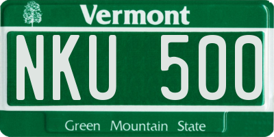 VT license plate NKU500