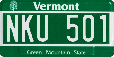 VT license plate NKU501