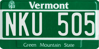 VT license plate NKU505