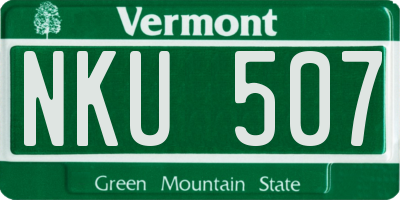 VT license plate NKU507
