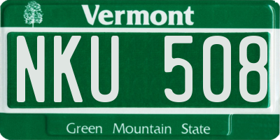 VT license plate NKU508