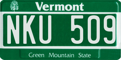 VT license plate NKU509