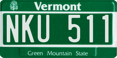 VT license plate NKU511