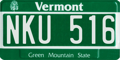 VT license plate NKU516