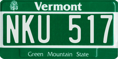 VT license plate NKU517