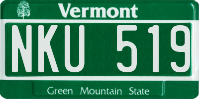 VT license plate NKU519