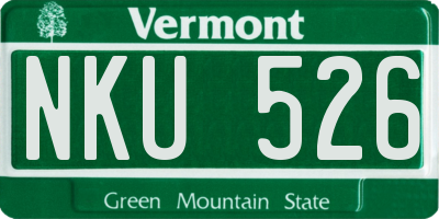 VT license plate NKU526