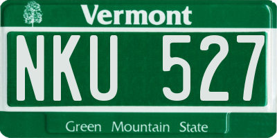 VT license plate NKU527