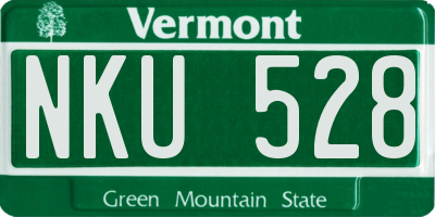 VT license plate NKU528